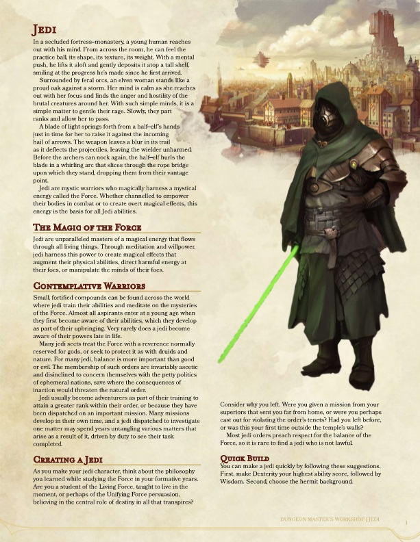 May The 4th Be With You: The Jedi (5E) – Dungeon Master's Workshop